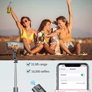 44.9 Inch Selfie Stick with Reinforced Tripod - 2 Fill Lights, Tupwoon Extendable & Portable Phone Tripod with Remote, Compatible with iPhone 14 Pro Max/13/12/11 Samsung Android