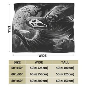 Queen Sumy Horror Movie Blanket,Throw Blanket Ultra Soft Flannel Blankets for Sofa Bed Couch All Season Cozy Blanket 50''x40''