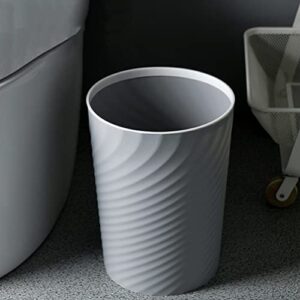 Hemoton Trash can Bedroom Plastic Containers Round Plastic Wastebasket, Garbage Container Bin 12 L/ 3.1 Gallon Capacity (Grey) Small Containers Small Trash can