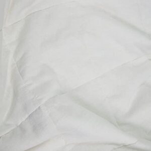 meadow park Stonewashed Linen Blend Box Stitch Quilt and Matching Pillow Shams 3pcs Set, King Size, White Color