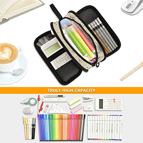 ALAZA Moon Phases Zodiac Pencil Case Nylon Pencil Bag Portable Stationery Bag Pen Pouch with Zipper for Women Men College Office Work