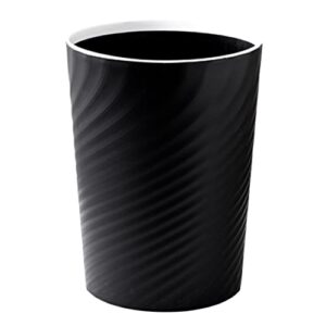 Hemoton Trash can Bedroom Plastic Containers Round Plastic Wastebasket, Garbage Container Bin 12 L/ 3.1 Gallon Capacity (Black) Small Containers Small Trash can