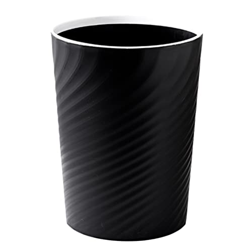 Hemoton Trash can Bedroom Plastic Containers Round Plastic Wastebasket, Garbage Container Bin 12 L/ 3.1 Gallon Capacity (Black) Small Containers Small Trash can