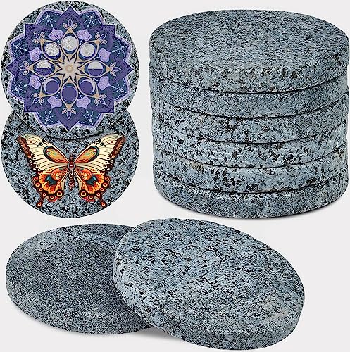 Lulonpon 12 Pieces Large Painting Rocks, 3 Inches Grey Round Rocks for Painting,Smooth Rocks Bulk,Flat Rocks,Natural Smooth Surface Arts and Crafting Painting Supplies (Little-L, Grey)