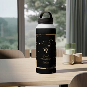 wowcugi Personalized Water Bottle Zodiac Leo Sign Astrology Horoscope Sport Stainless Steel Insulated Sports Bottles Jul Aug Birthday Constellation Gifts for Women Men