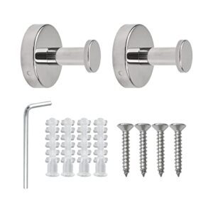morobor bathroom towel hook ,2pcs stainless steel round coat robe hanger contemporary decorative toilet kitchen clothes wall holder for bathroom kitchen home storage(mirror finish)
