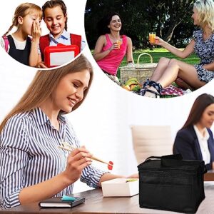 Nuogo 15 Pack Insulated Lunch Bags Bulk, Reusable Cooler Bags, Leakproof Lunch Boxes Set, Waterproof Thermal Cooler Bags, Insulated Beverage Bag for Women Men Office Work Picnic Beach (Black)