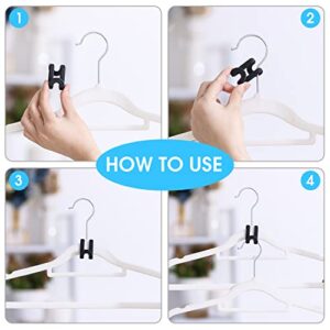 80 PCS Black Clothes Hanger Connector Hooks， Plastic Mini Cascading Hooks Organizer for Stack Clothes Space Saving for Closet Heavy Duty, Black