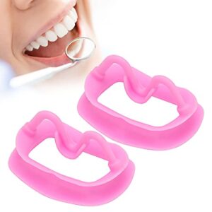 2pcs mouth opener, silicone silicone cheek retractor, reusable portable dental oral cheek flexible retracto for oral mouth opener dental challenge game[pink]