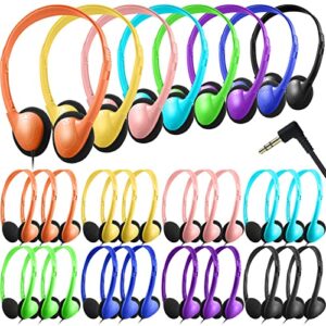 bulk headphone earphones 32 pack for school headphones with 3.5 mm headphone plug for school classroom library students kids children teen and adults (multicolor)
