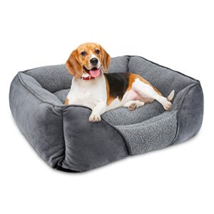 aiperro dog bed,pets friendly medium small dogs beds machine washable rectangle dogs beds,orthopedic calming dog sofa bed,soft sleeping puppy beds breathable cuddler, nonskid bottom 25''x21''