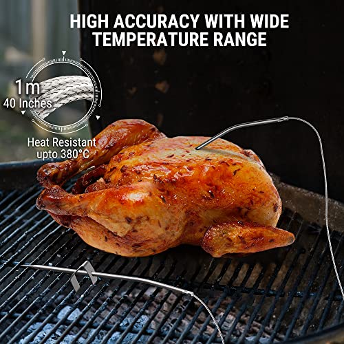 TempPro H10B 500FT Wireless Meat Thermometer with Dual Meat Probe, Remote Meat Thermometer Wireless with Alarm, Smoker Thermometer Wireless Thermometer for Grilling Cooking Oven BBQ, Smart Thermometer