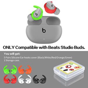 [5Pairs] Ear Hooks for Beats Studio Buds, Anti-Slip Ear Hooks Accessories Compatible with Beats Studio Buds 2021 Silicone Ear Hook Replacement Accessories [NOT Fit in Case]