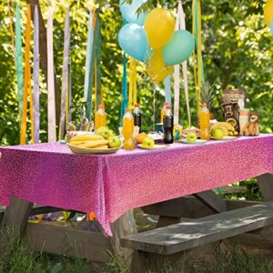 2 pcs Pink&Purple Holographic Party Tablecloths 40" x 108" Laser Sparkly Table Cloths Iridescence Foil Glitter Table Cover for Mermaid Unicorn Wedding Anniversary Baby Shower Birthday Party Supplies