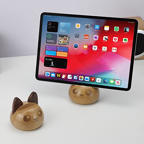 Cute Cell Phone Stand for Desk,Cat Phone Holder Wooden Phone Stand,Compatible with Switch, All Android Smartphone and iPhone,Great Gift for Lover Valentines Gifts