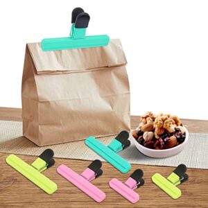 Chip Clips Bag Clips Food Clips，9 Pack Different Bag Clips for Clips ，Wide Range of Uses Clips for Food Packages,Plastic Heavy Seal Grip,2 Sizes 3 Colors