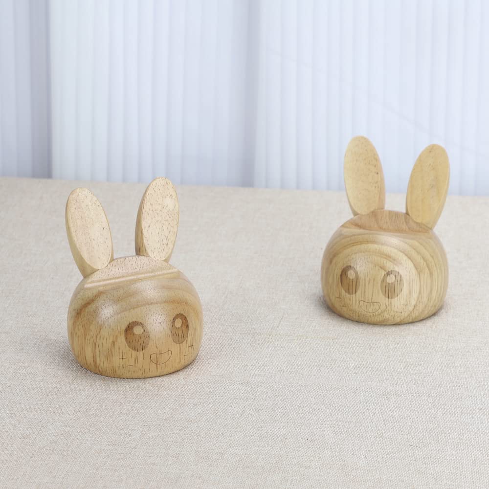 Cute Bunny Phone Stand，Angle Adjustable Cell Phone Stand for Desk,Wooden Phone Stand Compatible with Switch and Phones,Best Gifts for Husband Wife Anniversary Birthday Graduation Idea Gadgets