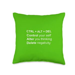 mental health gifts,mental health awareness items. ctrl alt del, mental health awareness funny throw pillow, 16x16, multicolor