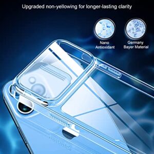 Simtect for iPhone 13 Pro Max Case with Camera Cover for iPhone 12 Pro Max Case Crystal Clear & Not-Yellowing Slim Miltary Shockproof Protective Phone Case for iPhone 13 Pro Max & 12 Pro Max (Clear)