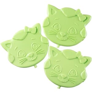 katerina kitty cat reusable hard ice pack 3 pk- fits easily inside kids lunch box bento or insulated bag- long lasting slim lightweight design-cool freezer packs keep food cold for hours, thin coolers