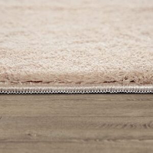 Paco Home Soft Washable Area Rug in Beige Cream Cozy Anti-Slip Solid Color, Size: 2'8" x 4'11"