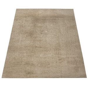 Paco Home Soft Washable Area Rug in Beige Cream Cozy Anti-Slip Solid Color, Size: 2'8" x 4'11"