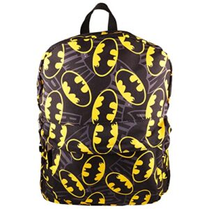 Fast Forward Batman Backpack with Lunch Box Set - Batman Backpack for Boys 8-12 Bundle with Lunch Bag, Water Bottle, Stickers, More | Batman School Backpack