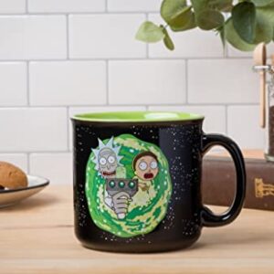 Silver Buffalo Rick and Morty Ram Portal Floor Ceramic Camper Mug, 20 Ounces