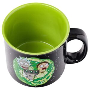 Silver Buffalo Rick and Morty Ram Portal Floor Ceramic Camper Mug, 20 Ounces