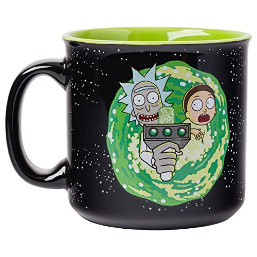 Silver Buffalo Rick and Morty Ram Portal Floor Ceramic Camper Mug, 20 Ounces