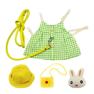 rabbit outfit bunny pet vest accessories outdoor leash rabbit clothes lovely for indoor green m