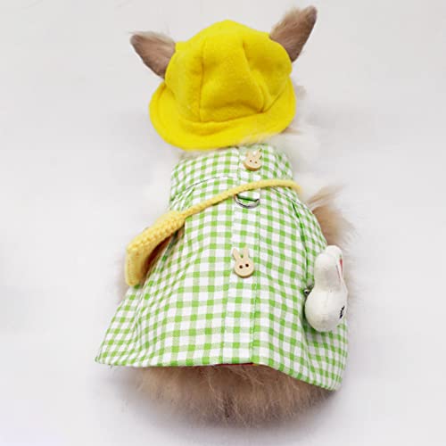 Rabbit Outfit Bunny Pet Vest Accessories Outdoor Leash Rabbit Clothes Lovely for Indoor Green M