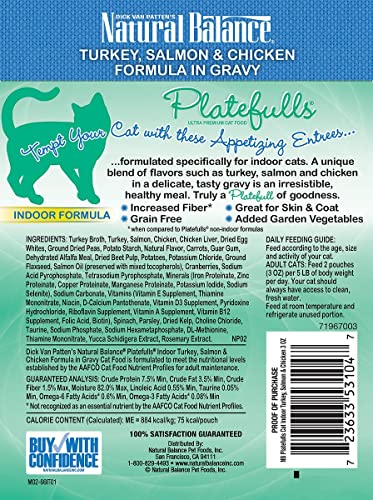 Natural Balance Grain-Free Platefulls Variety Pack Six Flavors: Turkey, Salmon & Chicken, Chicken Giblets, Cod & Sole, Salmon & Tuna, and Mackerel + Pet Paws Notepad - 3 Ounces Each (12 Pouches Total)