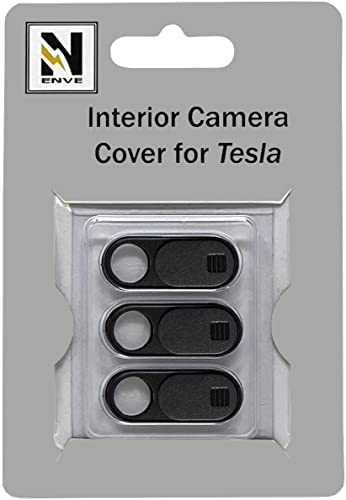 ENVE Ultra-Thin Camera Cover Slide for Tesla Model 3 / Y Interior Cabin Camera Laptop PC Front-Facing Webcam Sticker, Privacy Camera Cover (3 Camera Covers)
