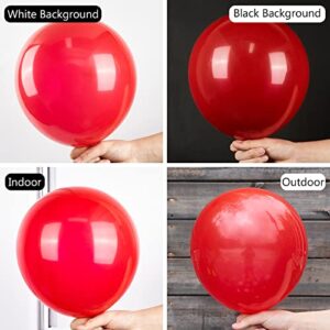 PartyWoo Red Balloons, 100 pcs Matte Red Balloons Different Sizes Pack of 36 Inch 18 Inch 12 Inch 10 Inch 5 Inch for Balloon Garland or Balloon Arch as Party Decorations, Birthday Decorations