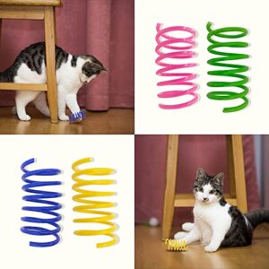 AGYM Cat Spring Toys, 30 Pack Cat Spiral Springs for Indoor Cats, Colorful & Durable Plastic Spring Coils Attract Cats to Swat, Bite, Hunt, Interactive Toys for Cats and Kittens