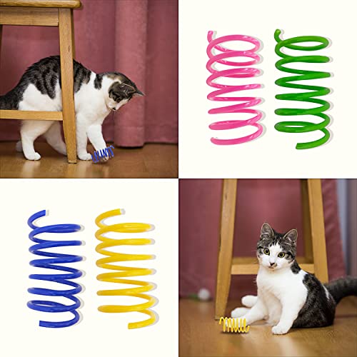 AGYM Cat Spring Toys, 30 Pack Cat Spiral Springs for Indoor Cats, Colorful & Durable Plastic Spring Coils Attract Cats to Swat, Bite, Hunt, Interactive Toys for Cats and Kittens