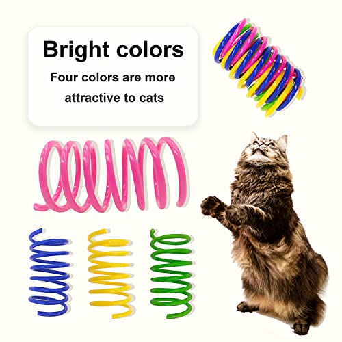 AGYM Cat Spring Toys, 30 Pack Cat Spiral Springs for Indoor Cats, Colorful & Durable Plastic Spring Coils Attract Cats to Swat, Bite, Hunt, Interactive Toys for Cats and Kittens