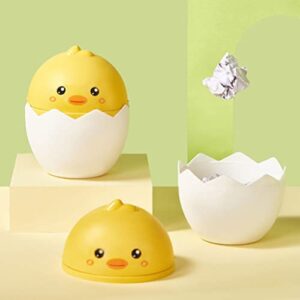 Operitacx Trash can Table Trash Can Mini Wastebasket Cartoon Chicken Egg Compost Bin Easy- Clean Countertop Plastic Garbage Can for Bathroom Vanity Countertop Grey Miniature Trash can Kawaii Desk