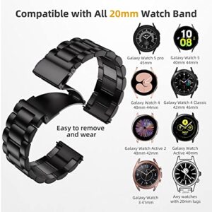 Lerobo Compatible for Samsung Galaxy Watch 4 Band/Galaxy Watch 5 Band 40mm 44mm/ Pro 45mm/Galaxy Watch 6 Band,Active 2 Bands, Classic Band 46mm 42mm, 20mm Stainless Steel Metal Band for Men Women