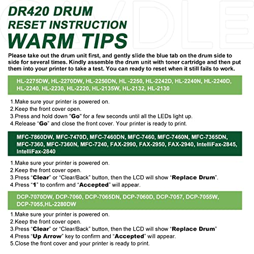 CAVDLE Compatible Toner Cartridge and Drum Unit Set Replacement for Brother DR420 and TN420 Work with Brother HL-2270DW HL-2280DW HL-2230 HL-2240 MFC-7360N MFC-7860DW DCP-7065DN IntelliFax 2840 3Packs