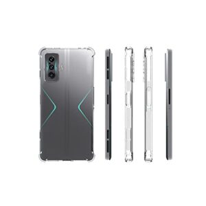 Compatible with Xiaomi Redmi K50 Gaming/Xiaomi Poco F4 GT Case Clear Slim Soft TPU Cover with Screen Protector (2 Pieces), Shock-Absorption Edge Bumper with Reinforced Corners Transparent Phone Case