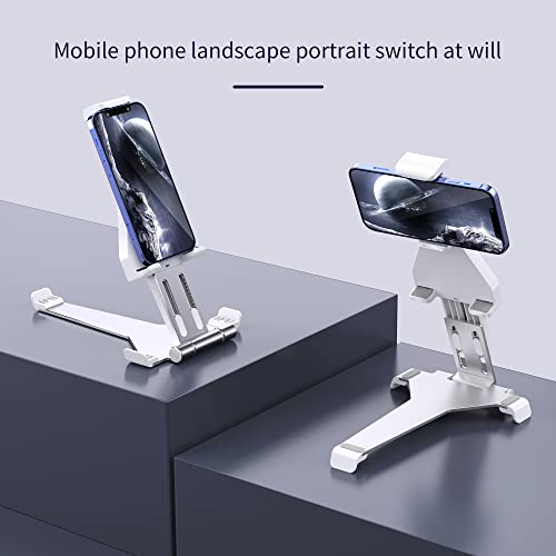 Flexible Cell Phone Holder Stand，with A Rotating Aluminum Base and Mount Clamp，Compatible with 4-10'' Device iPhone X Xs 11 12 13 Pro Max XR SE/iPad/Kindle，Used for Desktop,Bed,Couch(Silver)