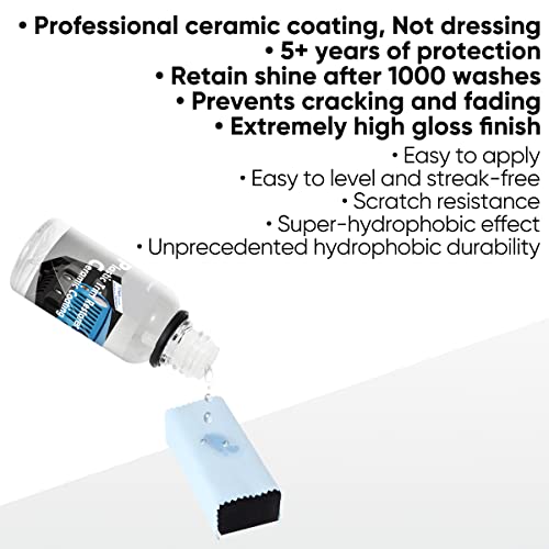 Plastic Restorer -Professional Car Trim Restore Ceramic Coating, Plastic Refreshing Coat Kit,Not a Dressing,1000 Washes,Plastic Protects & Renew，30ml