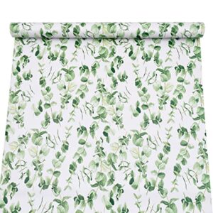 yifasy drawer shelf liner green leaf self-adhesive furniture inner lining paper sheet removable wallpaper roll 118x18 inch