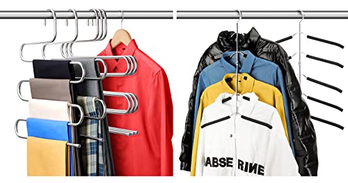 DOIOWN Pants Hangers Blouse Tree Clothes Hangers Space Saving Hangers Closet Storage Organzier for Pants, Clothes, Coat, Shirt