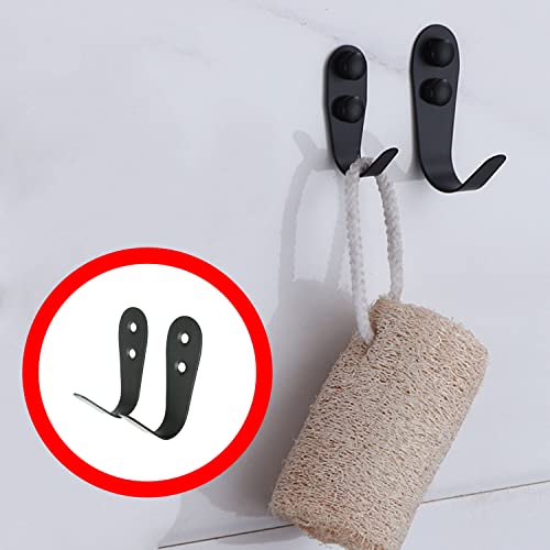 Wall Hooks CHENJIN 8Sets Heavy Duty Black Stainless Steel Coat Hooks Garage, Luggage Key Hook Single Hook