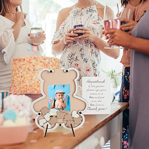 Yookeer Bear Baby Shower Guest Book Alternative Photo Frame Decorations We Can Bearly Wait Baby Shower Sign in Guest Book Girl 1st Birthday Rustic Party Bear Gender Reveal Shower (Brown,8.5x9.3 Inch)