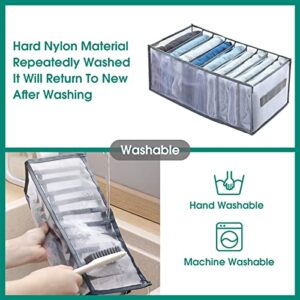 Large Capacity Clothes Organizer, 9Compartment Jeans Drawer Organizer - 2 Pack for Folding Clothes Wardrobe Drawer Storage Box Clothes Organizer for Shirts Pants