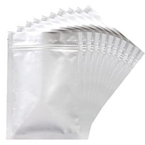 mylar bags for long term food storage 50 pack 1 gallon extra thick 9.5 mil 10''x14'' standable resealable ziplock food grade bags for packging products(25 zipper+25 no zipper)